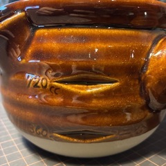 新品　片手鍋　　陶器　飴色の画像
