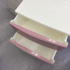 4段 プラチェスト 幅53×奥行40×高さ81cm ピンク系 衣装ケース リビングチェスト タンス 箪笥 衣類収納 収納家具 札幌市手稲区の画像