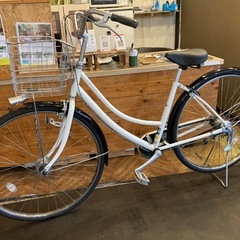 【miyataベルトドライブ泥除け新品！】 LEDオートライト　内装3段　27インチ自転車　ホワイトの画像