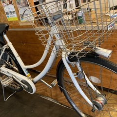 【miyataベルトドライブ泥除け新品！】 LEDオートライト　内装3段　27インチ自転車　ホワイトの画像