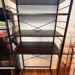キッチンラック　ブラウン　ブラック　組み立ての画像