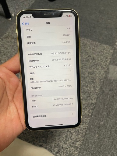 iphone11 128gb SIMフリー　face id ok