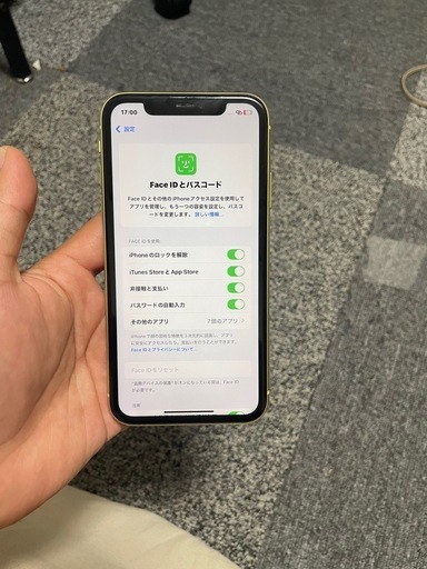 iphone11 128gb SIMフリー　face id ok