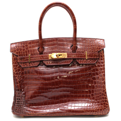 エルメス HERMES ハンドバッグ バーキン30 ポロサス ブラウン系の画像