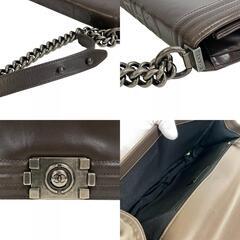 シャネル CHANEL ショルダーバッグ ボーイシャネル チェーンショルダー ココマーク グレーの画像