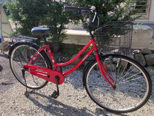 660、ママチャリ26インチレッド