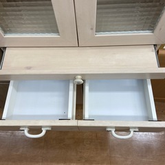 【来店いただける方限定】　食器棚　2枚扉　程度B   ナチュラル　【トレファク摂津店】の画像