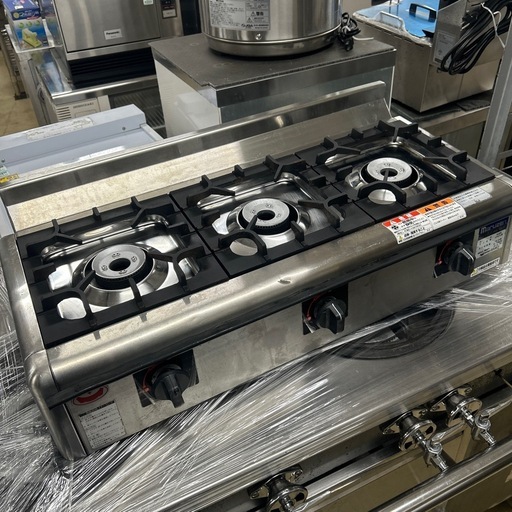 6560【美品】Maruzen マルゼンM-823E ガスコンロ 3口 LPガス用 2022年製