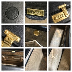 スーパーレア オールドグッチ パイロットケース トランク ブラックレザーの画像