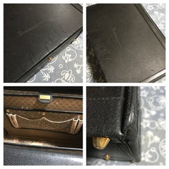 スーパーレア オールドグッチ パイロットケース トランク ブラックレザーの画像