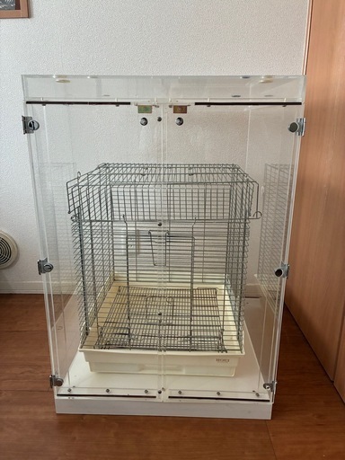 鳥、インコ、爬虫類用のケージ+アクリルケース