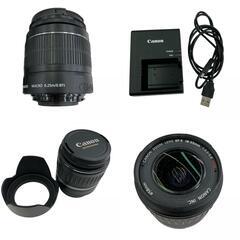 186000 現状品 canon キャノン EOS Kiss x50 カメラ＆レンズ2点 DS126291 【レンズ】EFS10-55mm、EFS18-55mm    ブラック 2点まとめ売り [0000000000861]の画像