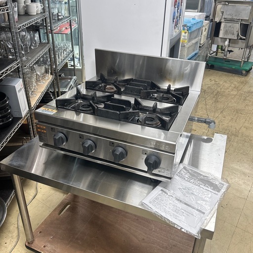 6562【程度良好】2023年製 TGC-0604 タニコー 卓上ガステーブル 都市ガス ウルティモシリーズ 架台付き