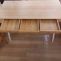 ★リユースのサカイつくば店★TK6643 IKEA リルオーセンデスク ナチュラル H74×D49×W102 クリーニング済みの画像