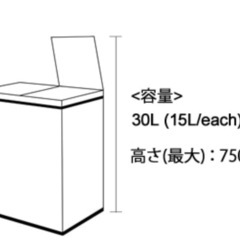 美品【ダルトン】ダストボックス 2 COMPARTMENT BIN 30  の画像