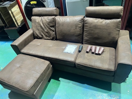 ３人掛けカウチソファー　エミュー【美品！オシャレ！)】