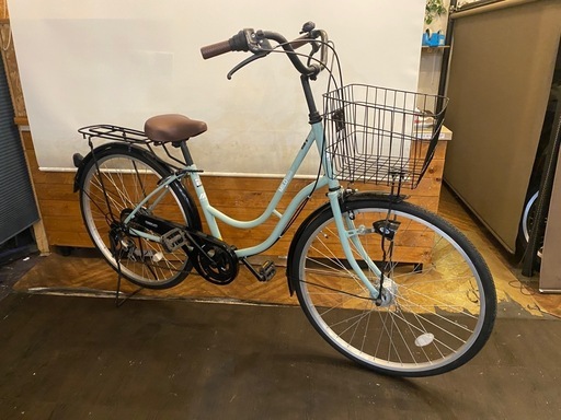 ホームサイクル２７　６段オートライト愛知県限定手渡のみ名古屋市市西区北区配送無料 LEDオートライト】6段26インチ自転車 (猫の手堂Cycle) 庄内緑地