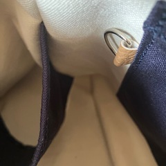 【ハンドメイド】帆布トートバッグ 肩がけ 紺色 ネイビー ペットボトルホルダー付き0924の画像