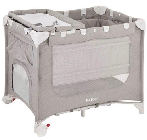 【マットレス付】カトージポータブルベビーベッド