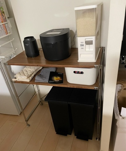 無印　ステンレスユニットシェルフ ワイド 小　ウォールナット