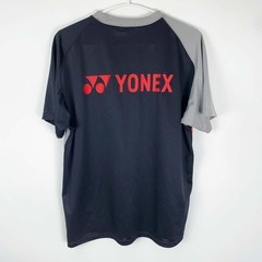 ヨネックス 半袖 ゲームシャツ L グレー/ブラック/レッド YONEX バドミントンウェア テニスの画像
