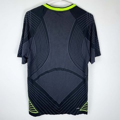 リーニン 半袖 ゲームシャツ AT DRY L ブラック/グリーン LI-NING バドミントンウェアの画像