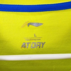 リーニン 半袖 Tシャツ ゲームシャツ AT DRY L イエロー LI-NING バドミントンウェアの画像