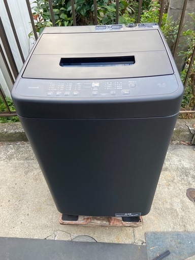 【受付終了】【23区近隣配送設置無料 】 I387 IRIS OHYAMA 2023年製 全自動洗濯機 4.5kg ブラック