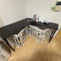 L字デスク　黒の画像