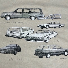 希少デザイン　ボルボ　VOLVO 車　オールドカー　ビンテージ Tシャツ　Lの画像
