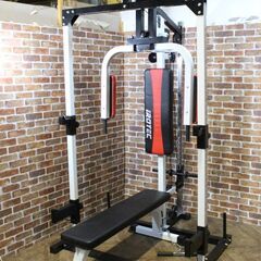 状態良好 IROTEC（アイロテック）マルチステーションラック 筋トレ トレーニングマシン+フラットベンチ　手渡し希望/自社配送可能（配送エリアについてお問い合わせください )の画像