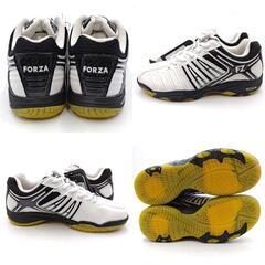 【未使用】FZ FORZA フォーザ LEANDER メッシュ バドミントン シューズ 24.5cm ホワイト ブラック FZ301677の画像