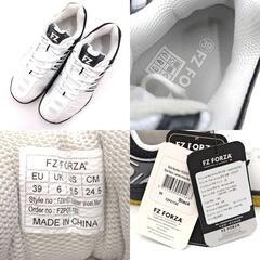 【未使用】FZ FORZA フォーザ LEANDER メッシュ バドミントン シューズ 24.5cm ホワイト ブラック FZ301677の画像