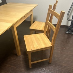 【急募につき無償】IKEA ダイニングテーブル&チェアー2脚セット 美品の画像