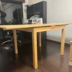 【急募につき無償】IKEA ダイニングテーブル&チェアー2脚セット 美品の画像