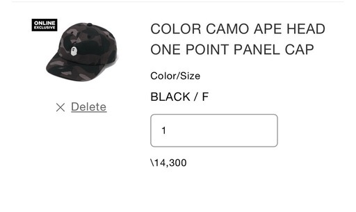 BAPE 迷彩キャップ