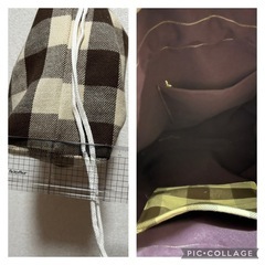 ハンドメイド巾着バックの画像