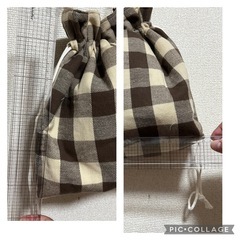 ハンドメイド巾着バックの画像