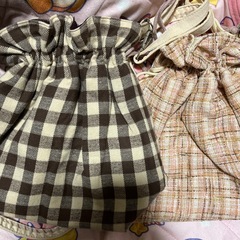 ハンドメイド巾着バックの画像
