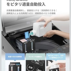 洗濯機 10kg 洗剤自動投入 ファミリー 3-4人用 ステンレス槽 風乾燥 の画像