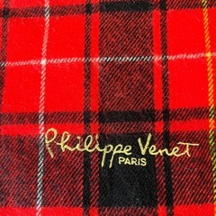 ブランケット　ストール　赤×黒チェックの画像