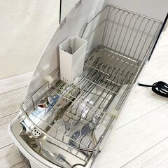 【美品・ほぼ未使用】コイズミ/食器乾燥機/KDE-0500/小型/卓上/1～2人用/温風乾燥/タイマー/取扱説明書・排水ホース付/KOIZUMI/E1EW0801の画像