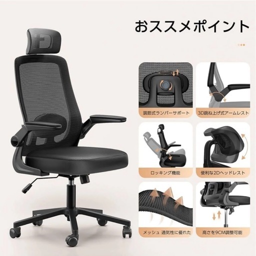 オフィスチェア 椅子 デスクチェア  腰サポート 通気性メッシュ 在宅ワーク