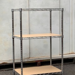 J-8 超美品！3段スチールラック 棚板付き 幅60cm 奥行4...