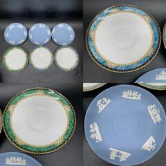 M326　WEDGWOOD ソーサーのみ6枚おまとめ CURZON カーゾン　ラムボーン (LAMBOURN)ジャスパーウェア　ジャスパーブルー  ウェッジウッド洋食器 食器　中古の画像