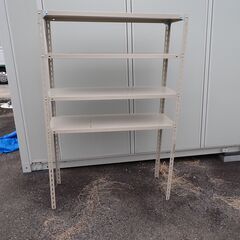 スチール棚 スチールラック 4段棚 アイボリー  事務用品 収納...