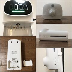 TAKASYOU 検温消毒ディスペンサー MKKS-280ホワイト美品 自動温度測定消毒器 容量1.2L ブラックスタンド付き オートディスペンサーの画像