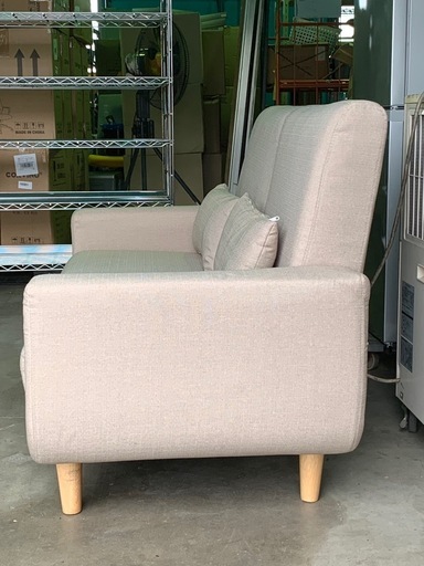 J-3 超美品！2人掛けソファ  ハイバック クッション2個付き ゆったり  約幅150×奥70×高さ85cm