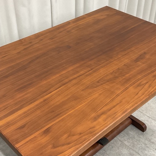 KI-35【新入荷　リサイクル品】シギヤマ家具　ベガ120 ウォールナット　リビング昇降テーブル　ブラウン