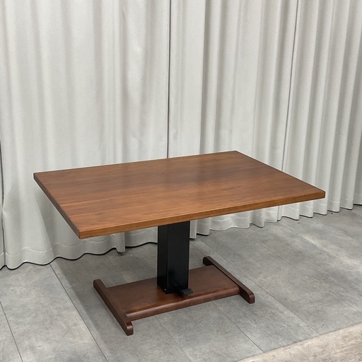 KI-35【新入荷　リサイクル品】シギヤマ家具　ベガ120 ウォールナット　リビング昇降テーブル　ブラウン